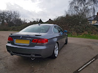 BMW E92 335i Coupe Space Gray Aero Pack Style 230 Rear Right Corner