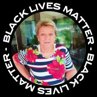 A white woman supporting the 'Black Lives Matter' Movement