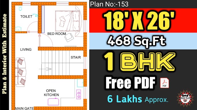 18 X 26 HOUSE PLANS || 18 X 26 HOUSE DESIGN || PLAN NO :- 153