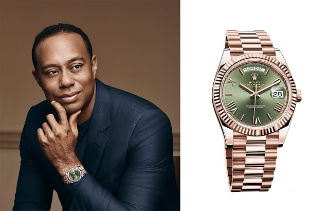 Eldrick Tiger Woods et sa réplique de montre Rolex