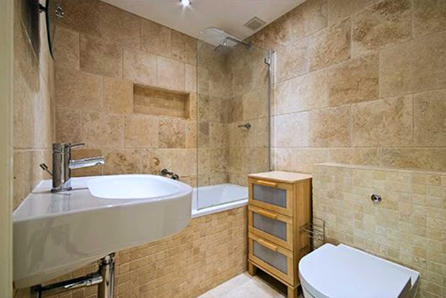 Natural stone tiles bathroom