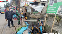 Jaring Sampah di Perbatasan Cimahi dan Kota Bandung, Dibersihkan Satgas Sektor 22 Sub 02