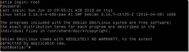 Proses mendapatkan akses root pada linux debian 