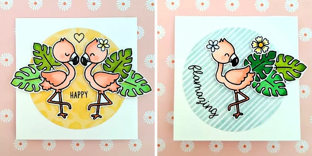 Sunny Studio Stamps: Fabulous Flamingos Customer Card by Tinascrapbook