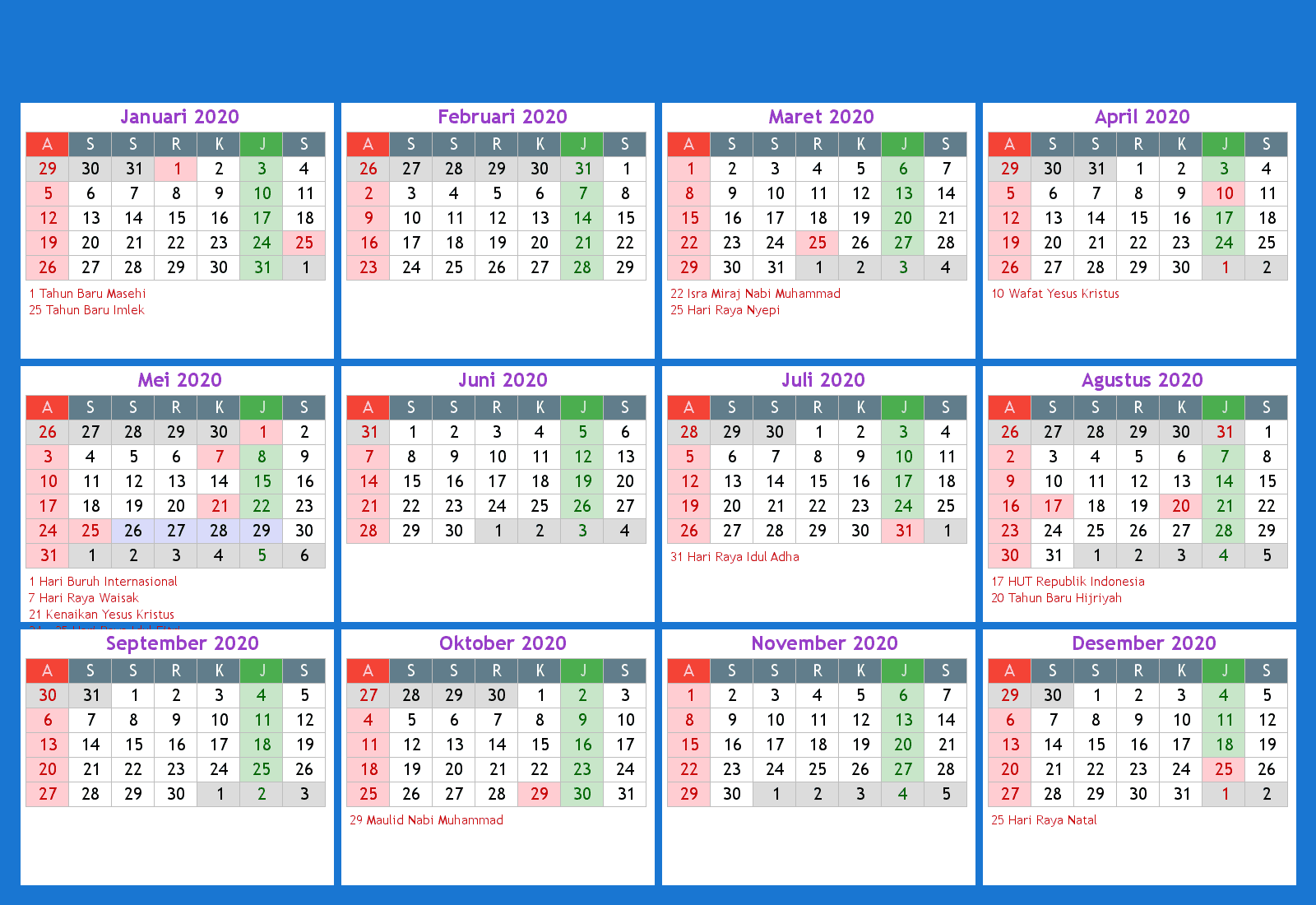  Kalender  Indonesia Tahun 2021 CDR JPG PDF Masehi Hijriyah 