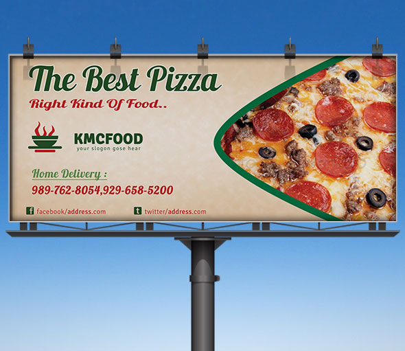 Pizza Shop Business Billboard Advertising Mockup