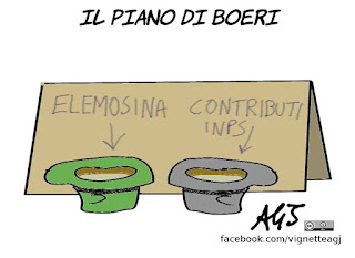 boeri, pensioni, immigrati, contributi, inps, lavoro, vignetta, satira