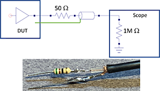 Source series termination of a coaxial cable is a low-cost alternative for probing low-voltage, high-bandwidth signals.