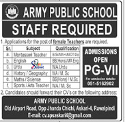 New Army Public School Rawalpindi Jobs Advertisement 2023