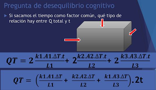 formula conduccion calor coeficiente conductividad desafio tiempo