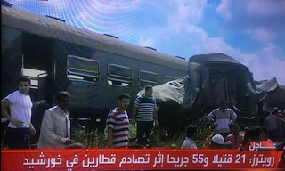 تفاصيل تصادم قطارين في مصر بالإسكندرية
