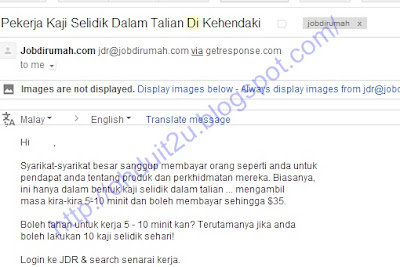 Contoh Kerja Mudah Jobdirumah 1- Pekerja Kaji Selidik 