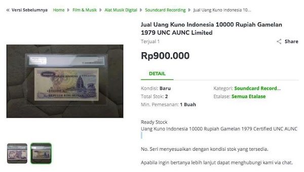 4 Uang Rupiah Nggak Laku Ini Dijual di Toko Online, Segini Harganya