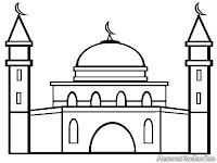 Mewarnai Gambar Masjid  Mewarnai Gambar