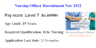 Nursing Officer Job Vacancies with 44900 Pay Scale Nov 2022