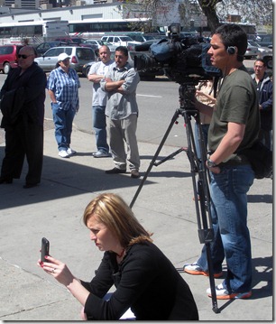 press box, reporter wants her own memory