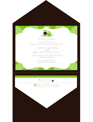 Chocolate Brown Apple Green Wedding Invitations wedding invite apple