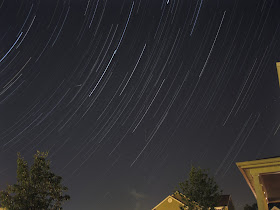 long exposure star trails over indiana