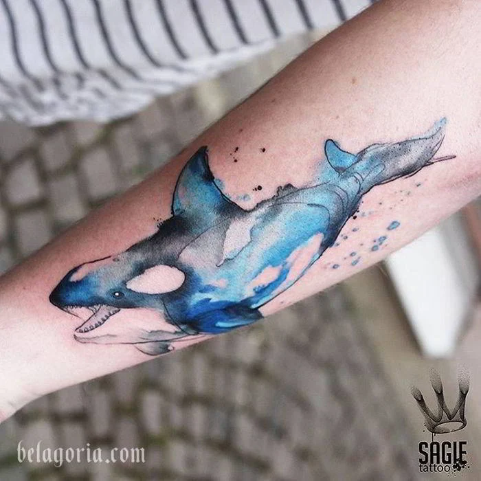 tatuaje de orca la ballena asesina