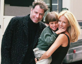 Jett Travolta with his parents, when he was a child