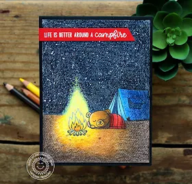 Sunny Studio Stamps: Critter Campout Colored Pencil One Layer Card by Vanessa Menhorn