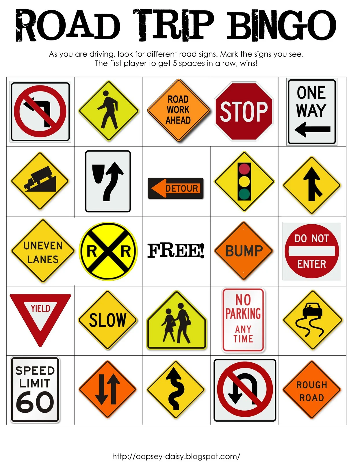 printable car ride games