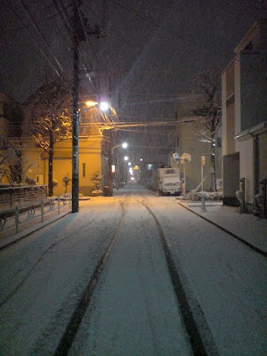 帰宅途中の雪景色