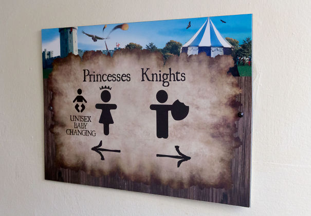 20+ Of The Most Creative Bathroom Signs Ever - Princesses And Knights - Warwick Castle, Uk