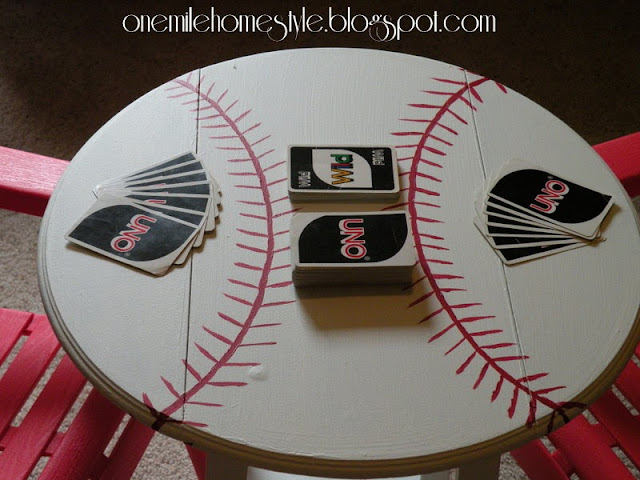 DIY Baseball Accent Table