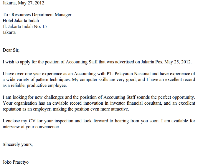Contoh application letter bahasa inggris resume writing tips software 