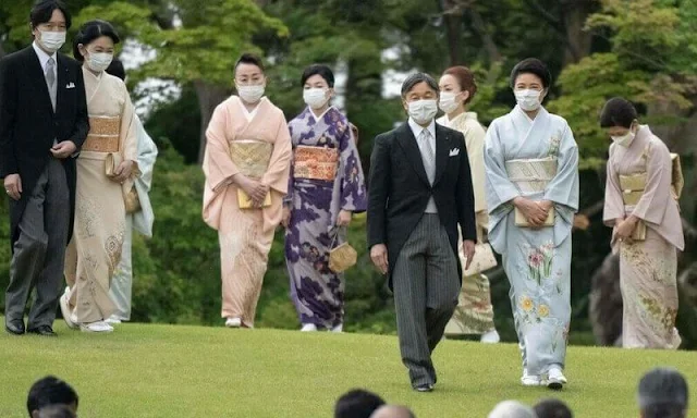 Emperor Naruhito, Empress Masako, Crown Prince Fumihito, Crown Princess Kiko and Princess Kako