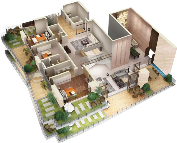 Foundation Dezin Decor 3d  Duplex  Building  Design Idea