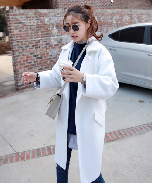 Single Button Notched Lapel Coat