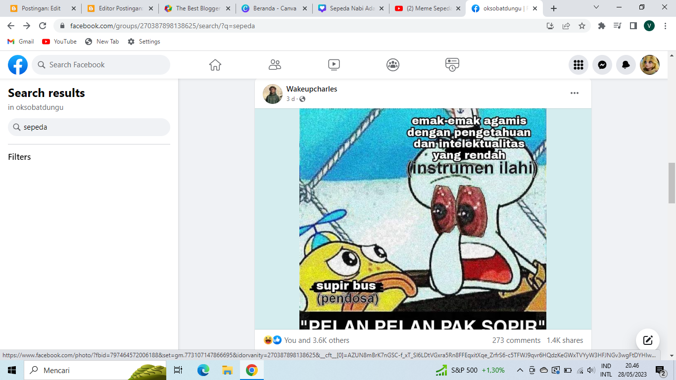 meme sepeda nabi adam