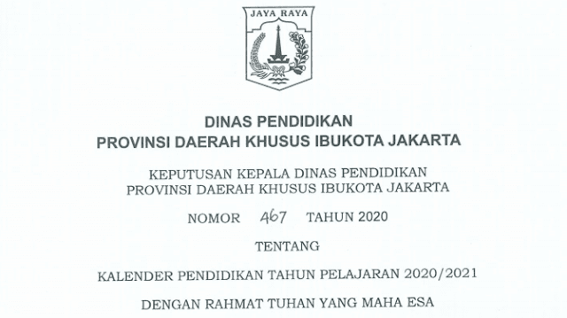 Kalender Pendidikan 2020/2021 DKI Jakarta
