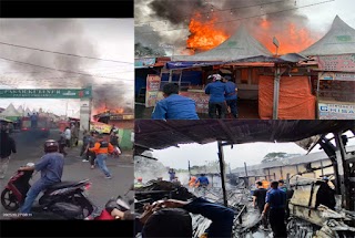 Kebakaran Besar Di Pasar wisata Kuliner Kota Padang Panjang Menghanguskan 7 unit rumah