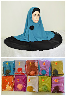 jilbab instan syria eksklusif kombinasi bahan sifon | khisan fashion toko jilbab dan kerudung cantik muslimah berkualitas