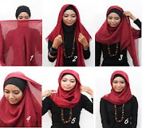 Tutorial Cara Memakai Jilbab Paris Asimetris