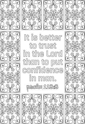 Psalm 118:8 Coloring Page