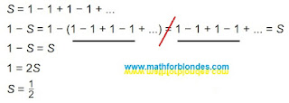 Sum of Grandi's series. Blond math. Mathematics For Blondes.