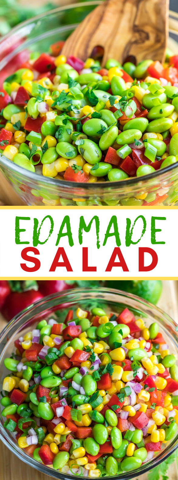 EDAMAME SALAD WITH CILANTRO LIME DRESSING #vegetarian #healthy
