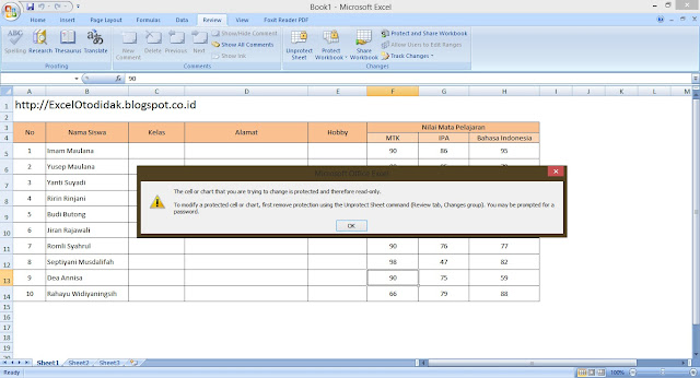 Cara Protect Worksheet (Lembar Kerja) Ms Excel / Memberi Password