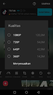 Cara edit menyimpan video menggunakan aplikasi Inshot di Android