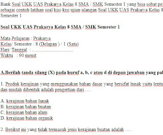 Soal-UKK-UAS-Prakarya-Kelas-8-SMP-MTs-Semester-1