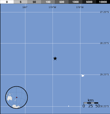 Epicentro sismo 6,2 grados, islas kertmadec, 26 de abril de 2013