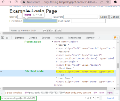 selenium css selector using nth-child