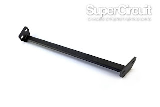 The SUPERCIRCUIT Rear Lower Bar made for the Ford Mustang 2.3 EcoBoost in MATTE BLACK heavy duty finishing.