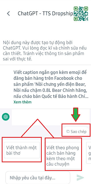 Nội dung được ChatGPT tạo ra