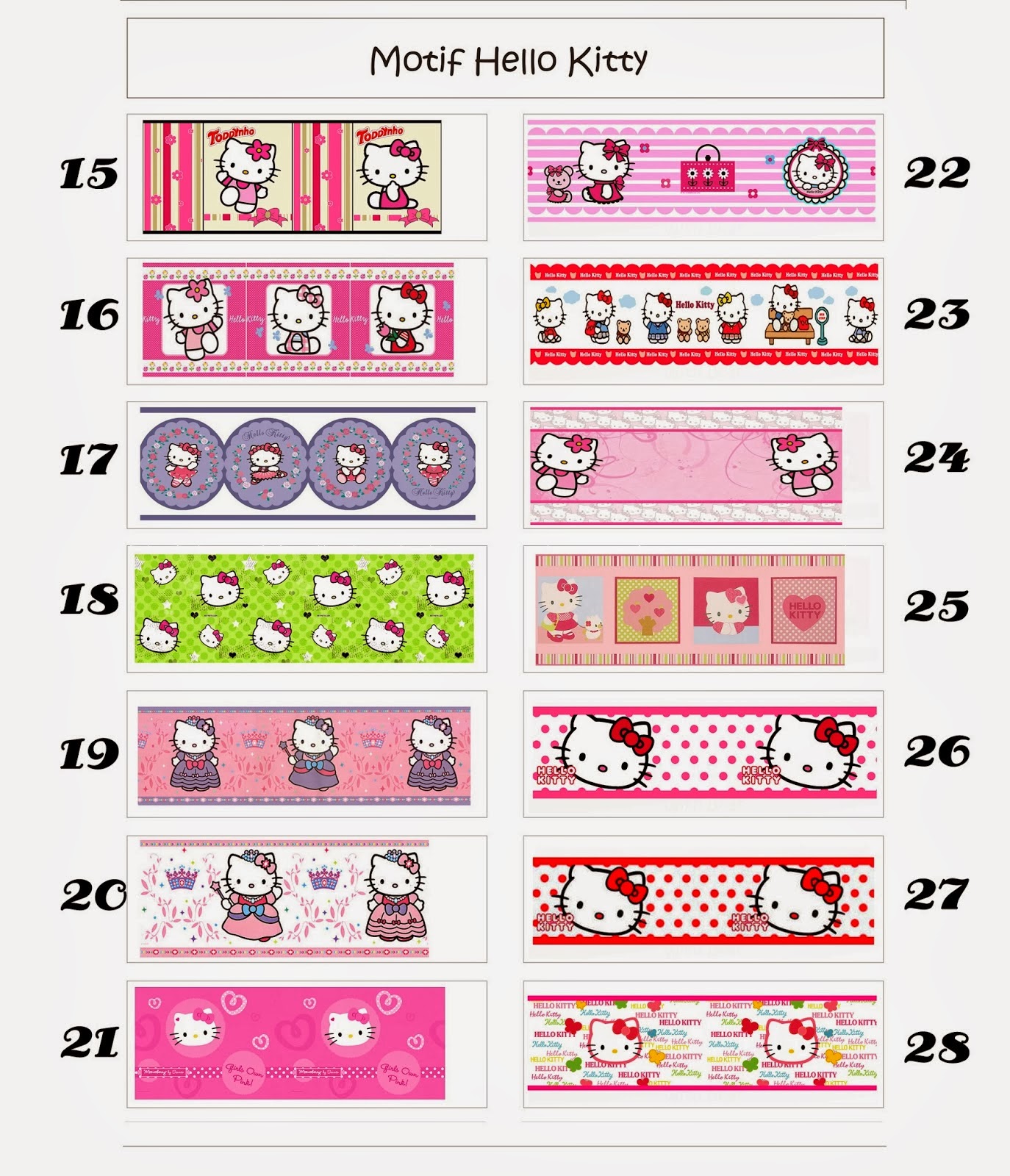 Wallpaper Border Murah Meriah Motif Hello Kitty