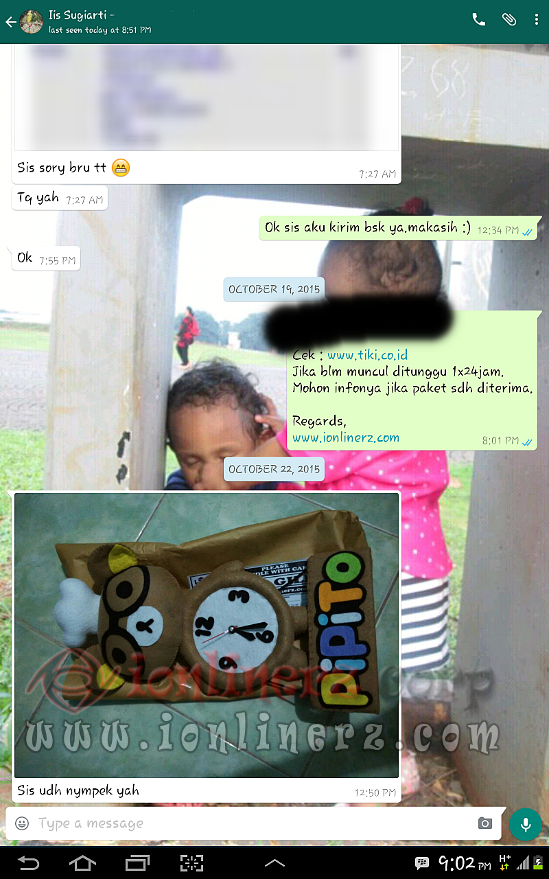 Testimoni Jam Dinding Flanel Kartun Boneka